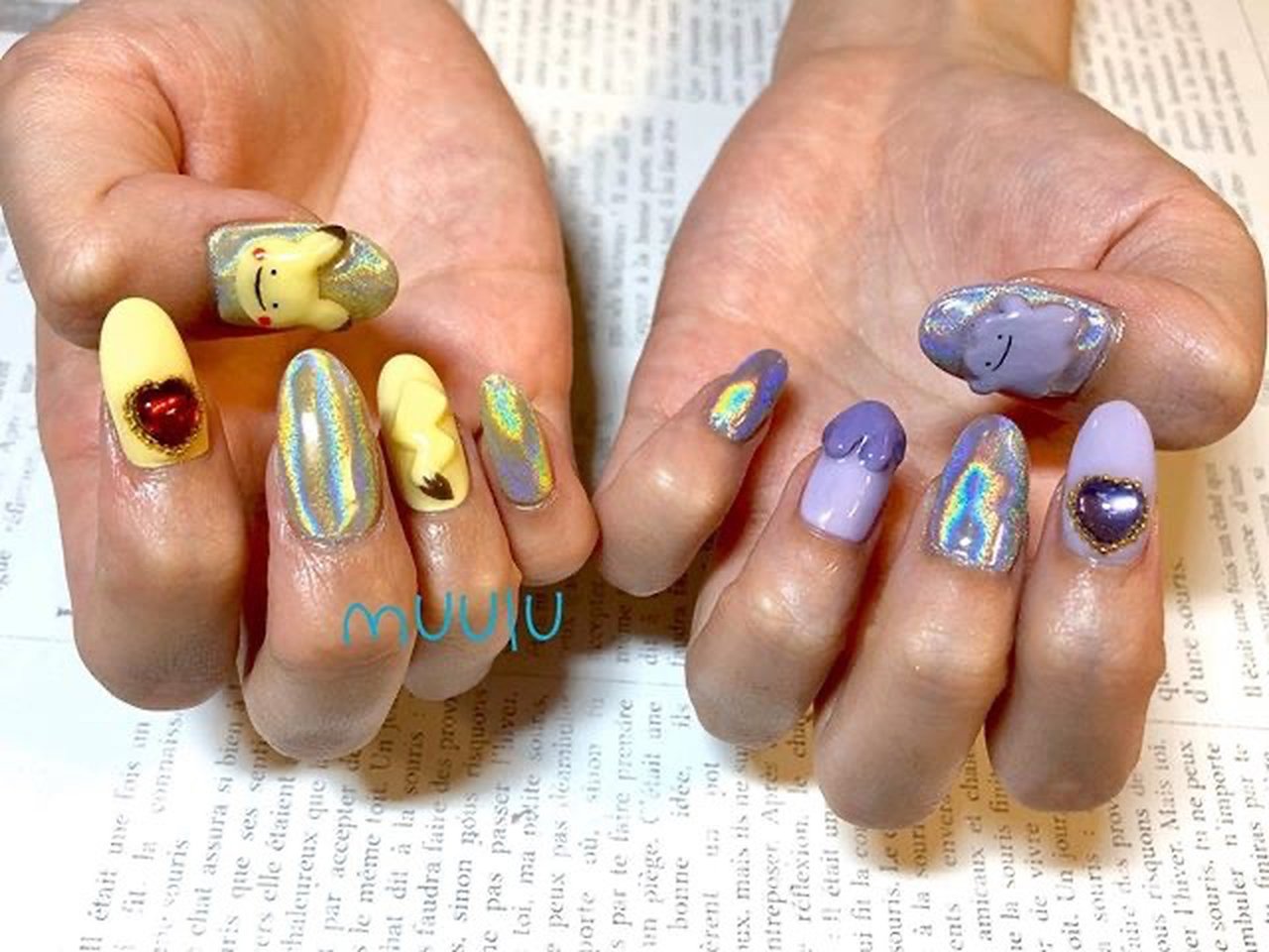 オールシーズン 女子会 ハンド ワンカラー キャラクター Nailsalon Muuluのネイルデザイン No ネイルブック