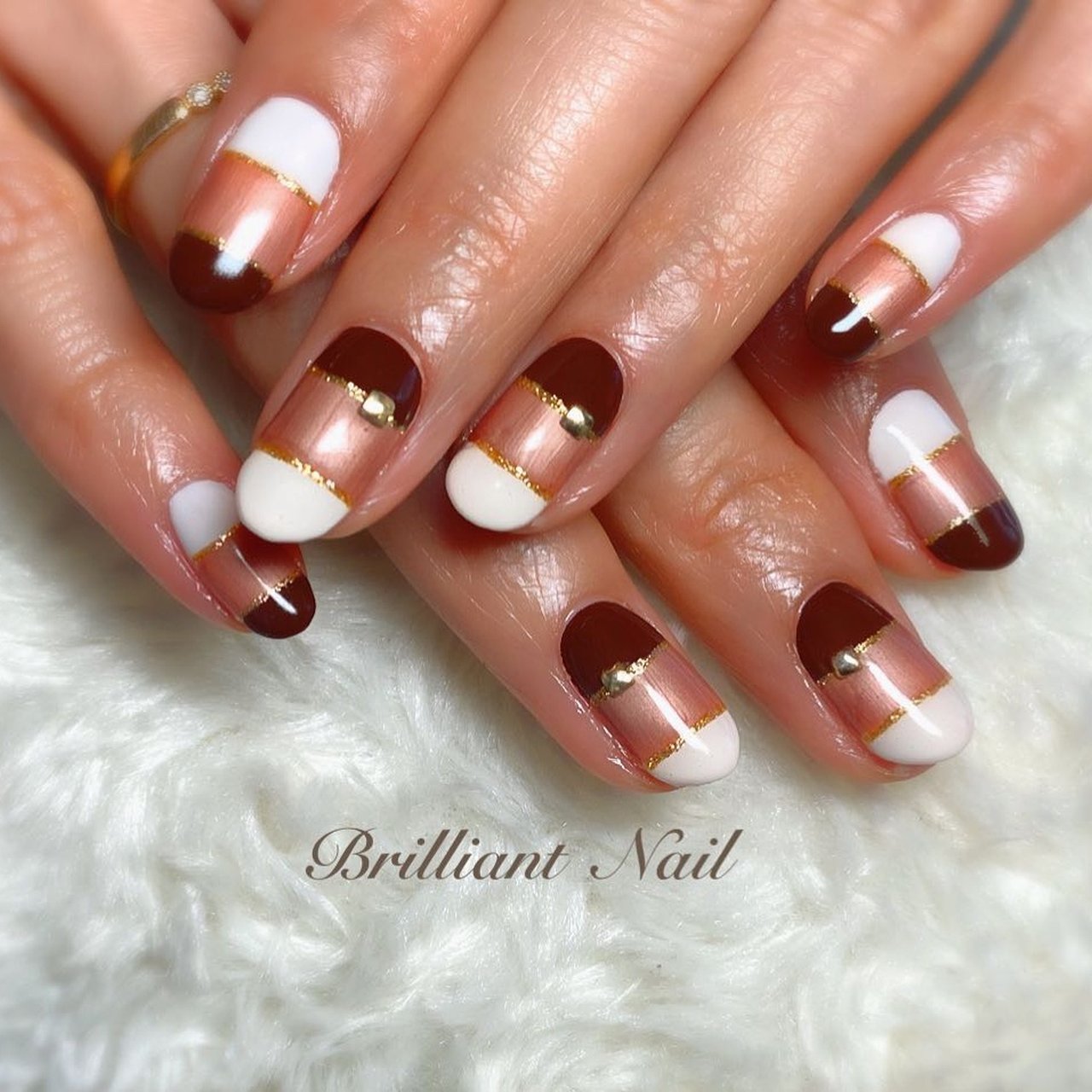 冬 バレンタイン デート ハンド ボーダー Brilliantnailのネイルデザイン No ネイルブック