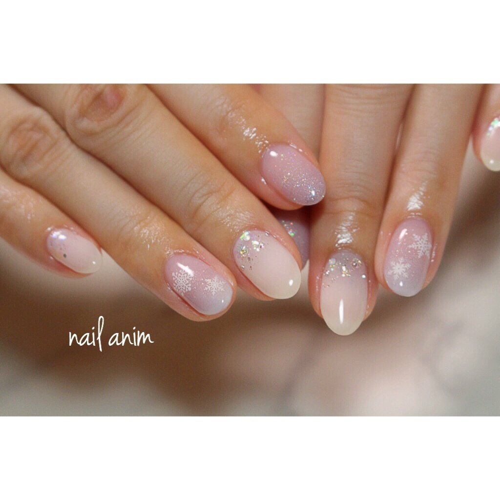 冬 お正月 バレンタイン ハンド グラデーション Nail Animのネイルデザイン No ネイルブック