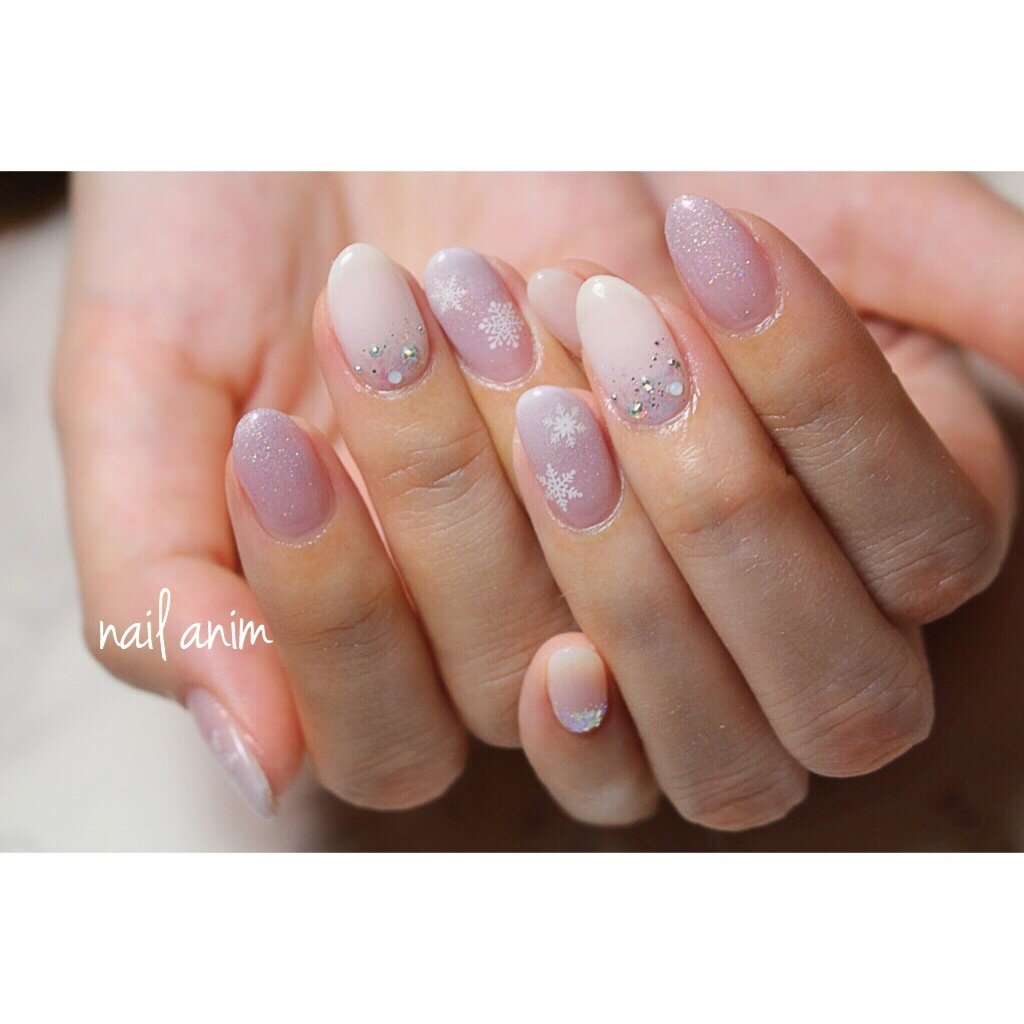 冬 お正月 バレンタイン ハンド グラデーション Nail Animのネイルデザイン No ネイルブック
