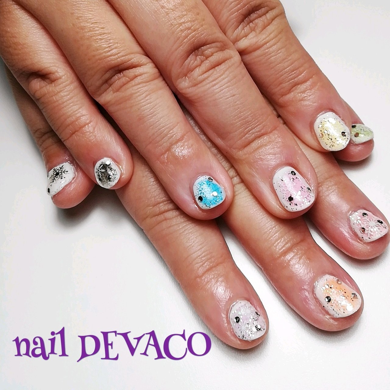 冬 ライブ オフィス ハンド ホログラム 999naildevacoのネイルデザイン No ネイルブック