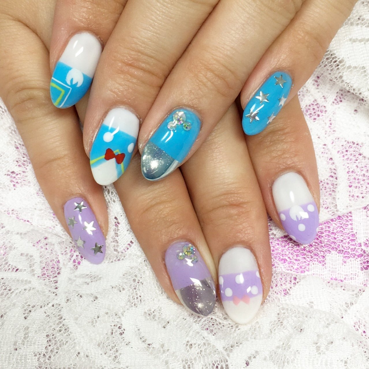 キャラクター 水色 パープル Moco Nailのネイルデザイン No ネイルブック