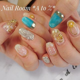 春/ハンド/シンプル/ワンカラー/ミディアム - Nail Room A to Zの 