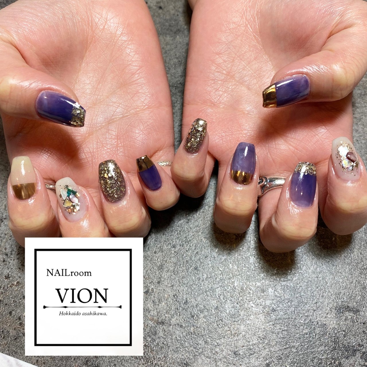 冬 オールシーズン ハンド ラメ ワンカラー Nailroom Vionのネイルデザイン No ネイルブック