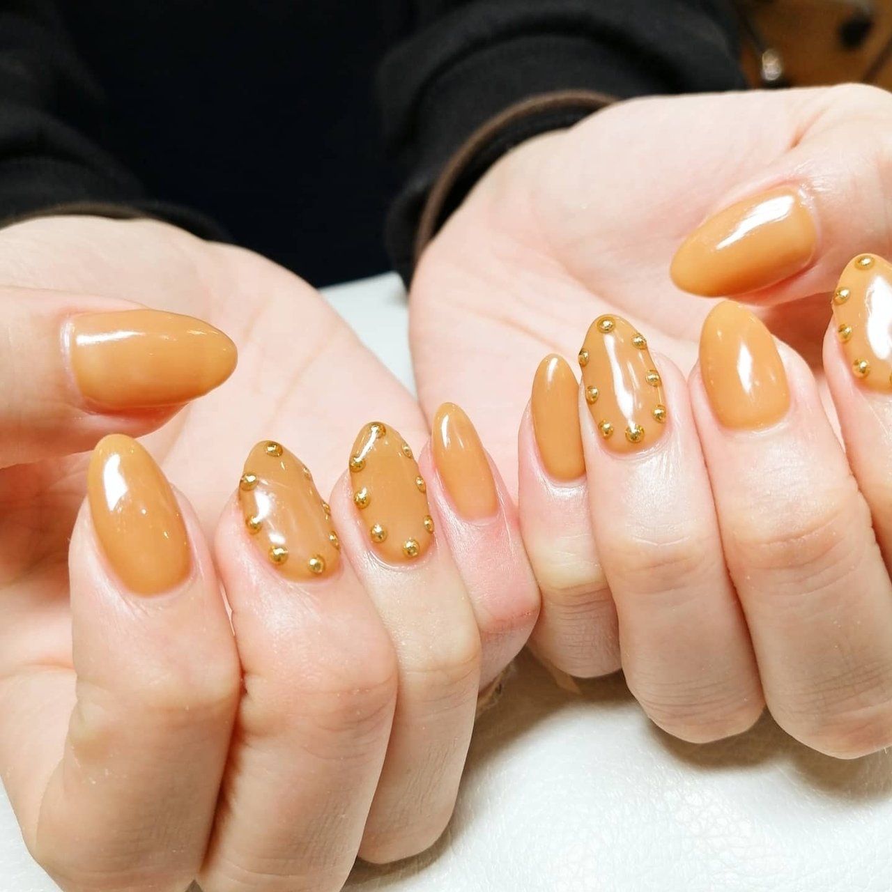 オールシーズン ハンド シンプル ミディアム アースカラー Nail Salon Anelaのネイルデザイン No ネイルブック