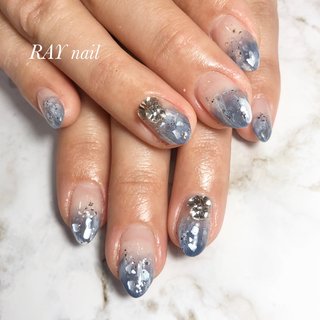 人気順 ブルー グレー カラグラのネイルデザイン ネイルブック