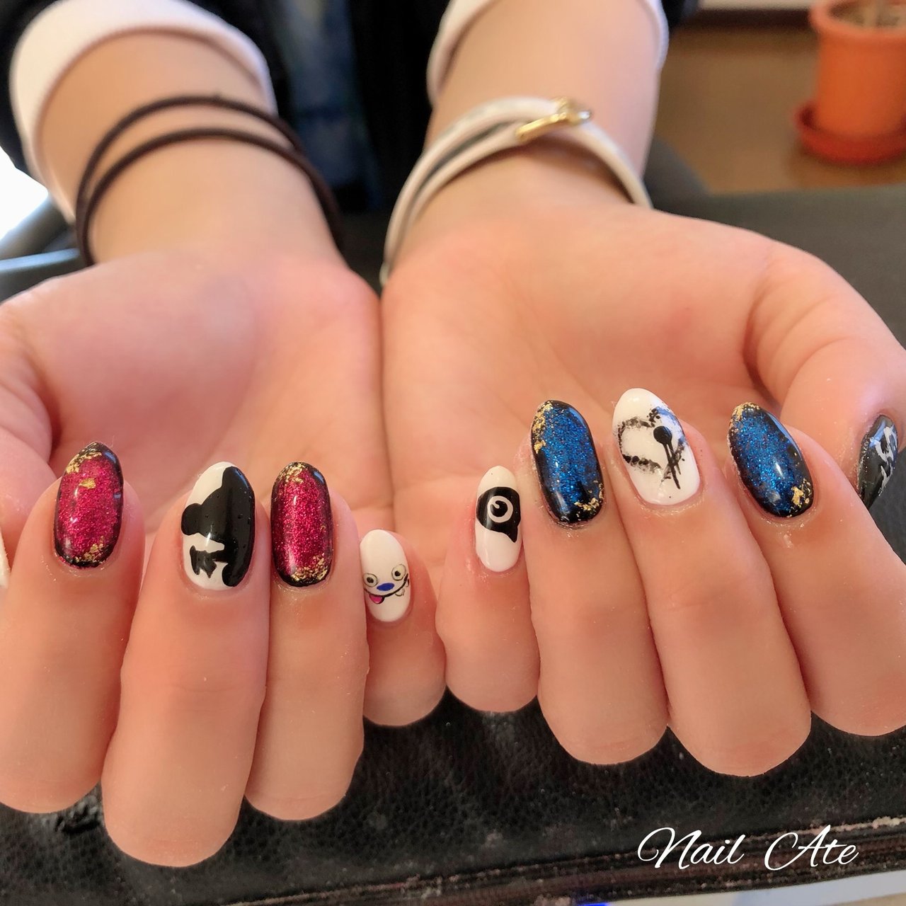 ライブ ラメ ロック レッド ブルー Nail Ateのネイルデザイン No ネイルブック