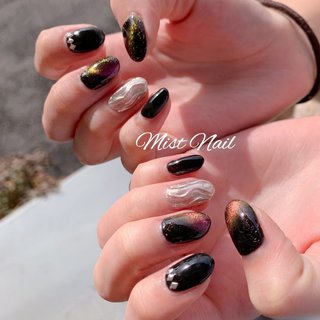 おすすめ順 ホログラム オーロラ 黒のネイルデザイン ネイルブック