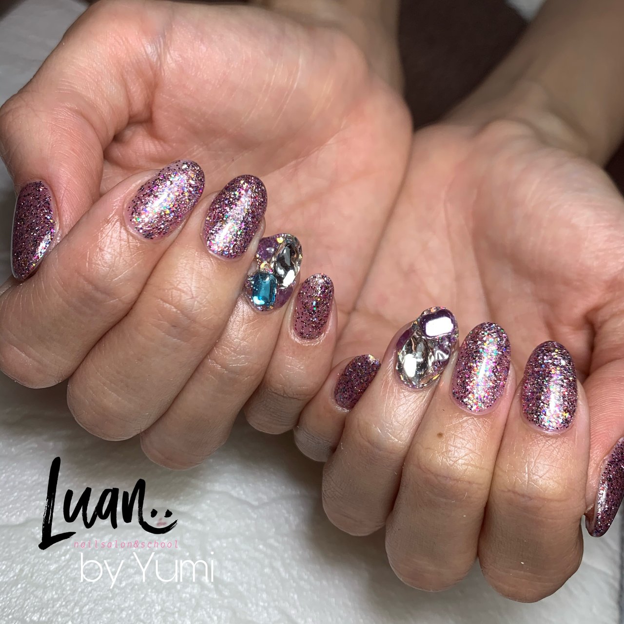 オールシーズン パーティー ハンド ラメ ワンカラー 多治見市ネイルサロン Nailsalon School Luan ルアンのネイル デザイン No ネイルブック