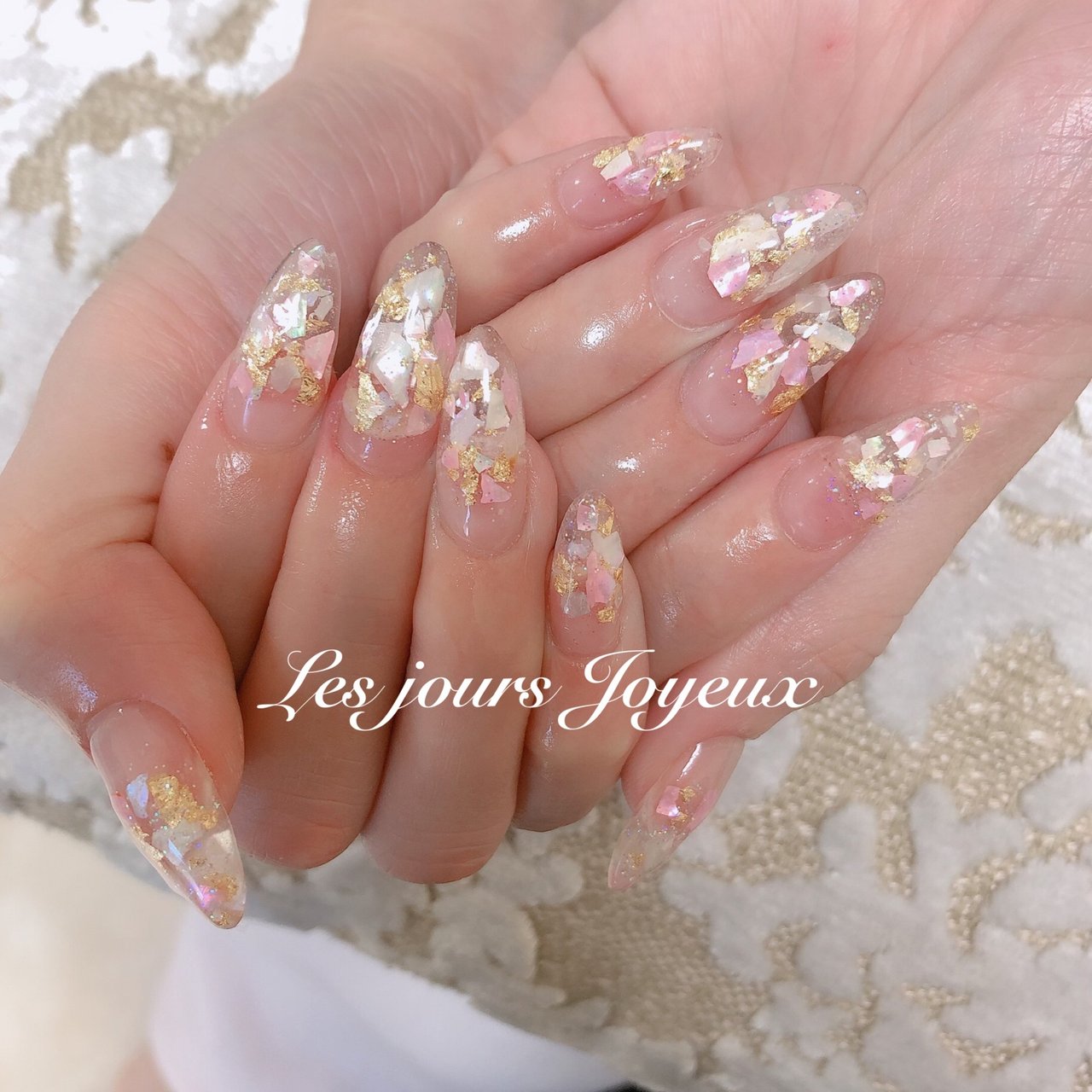 オールシーズン ブライダル パーティー ラメ シェル レ ジュール ジョワイユのネイルデザイン No ネイルブック