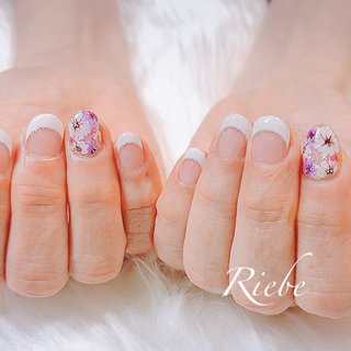 シースルー ショート 白フレンチのネイルデザイン ネイルブック
