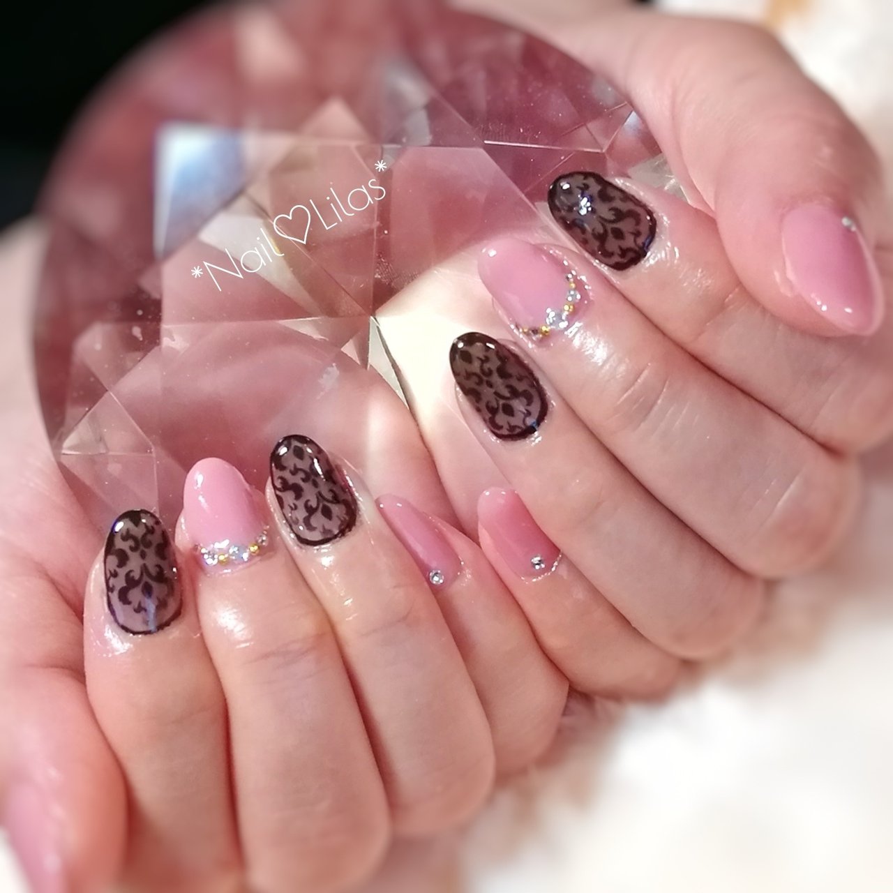 ハンド シースルー ノルディック ピンク ブラック Kaoriのネイルデザイン No ネイルブック