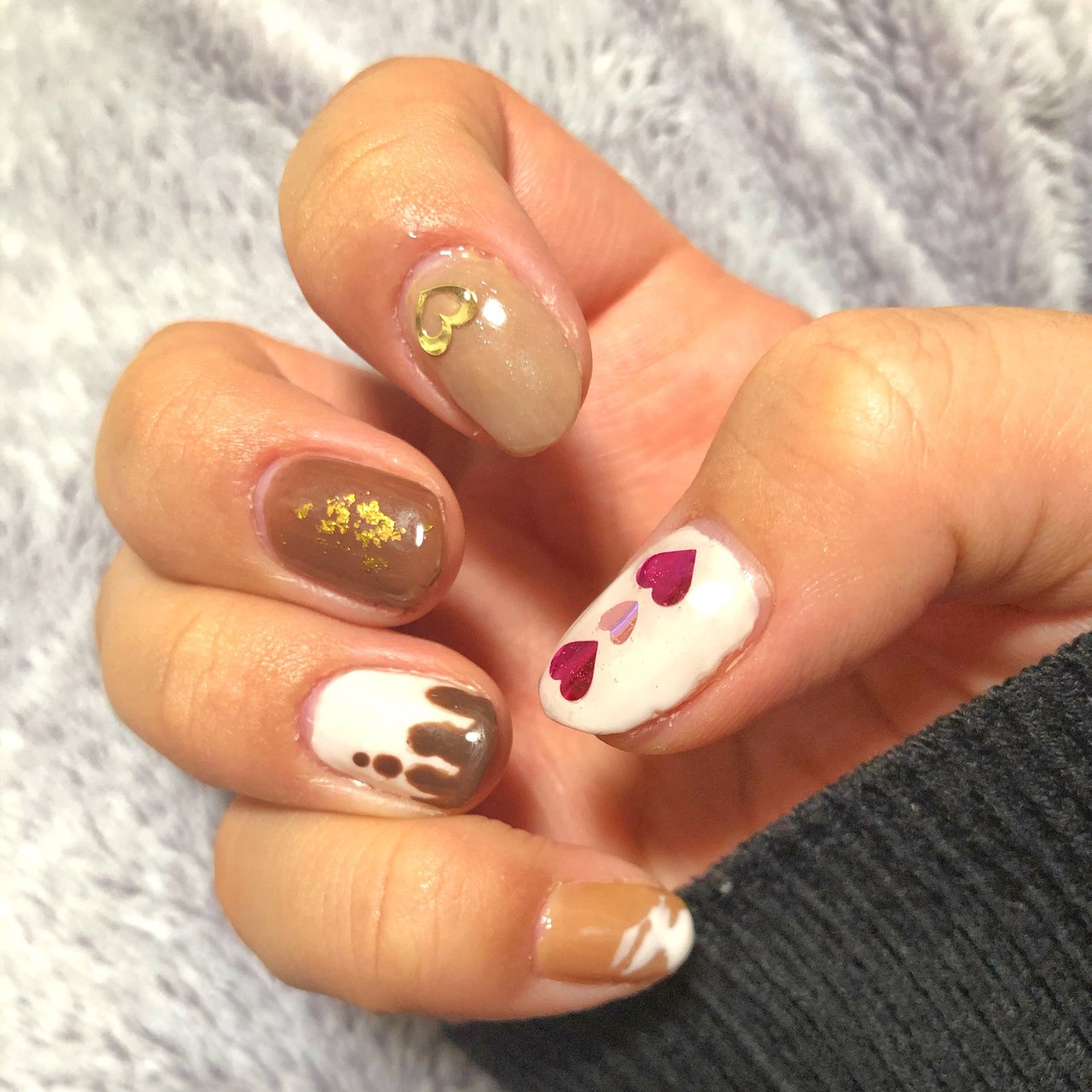 冬 バレンタイン ハンド シンプル スイーツ K Self Nail のネイルデザイン No ネイルブック