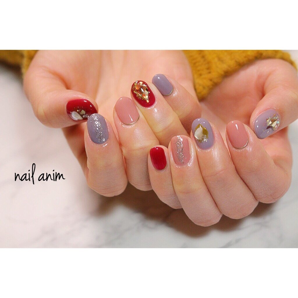 秋 冬 ハンド ニュアンス ショート Nail Animのネイルデザイン No ネイルブック