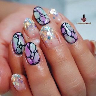 #蝶々ネイル #ちょうちょネイル #ホログラム #ホログラムネイル #ホロネイル #春 #オールシーズン #ハンド #ホログラム #ミディアム #ピンク #ターコイズ #ブラック #ジェルネイル #お客様 #cinnamon_nail♡maiko #ネイルブック