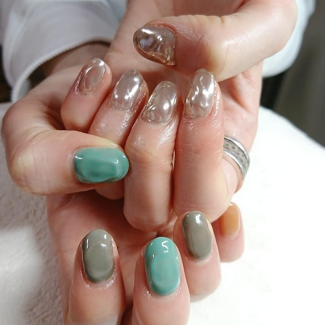 オールシーズン ハンド ニュアンス ショート ジェル 美 ひまわりのネイルデザイン No ネイルブック