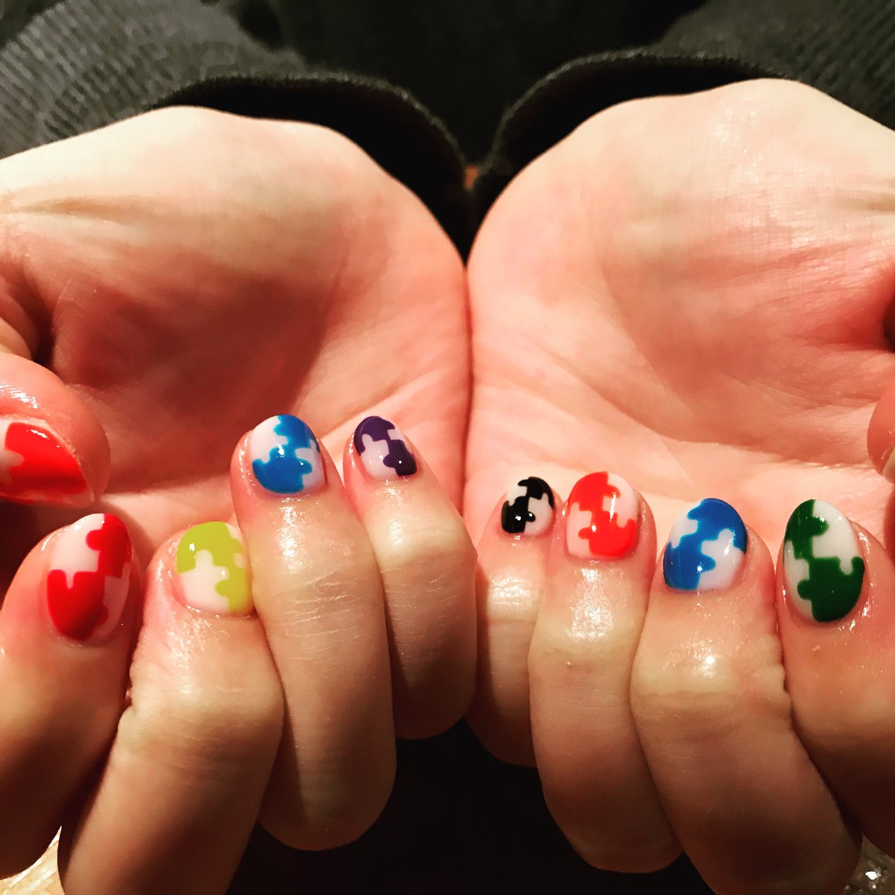 オールシーズン ライブ ハンド バイカラー ブロック やましたのネイルデザイン No ネイルブック