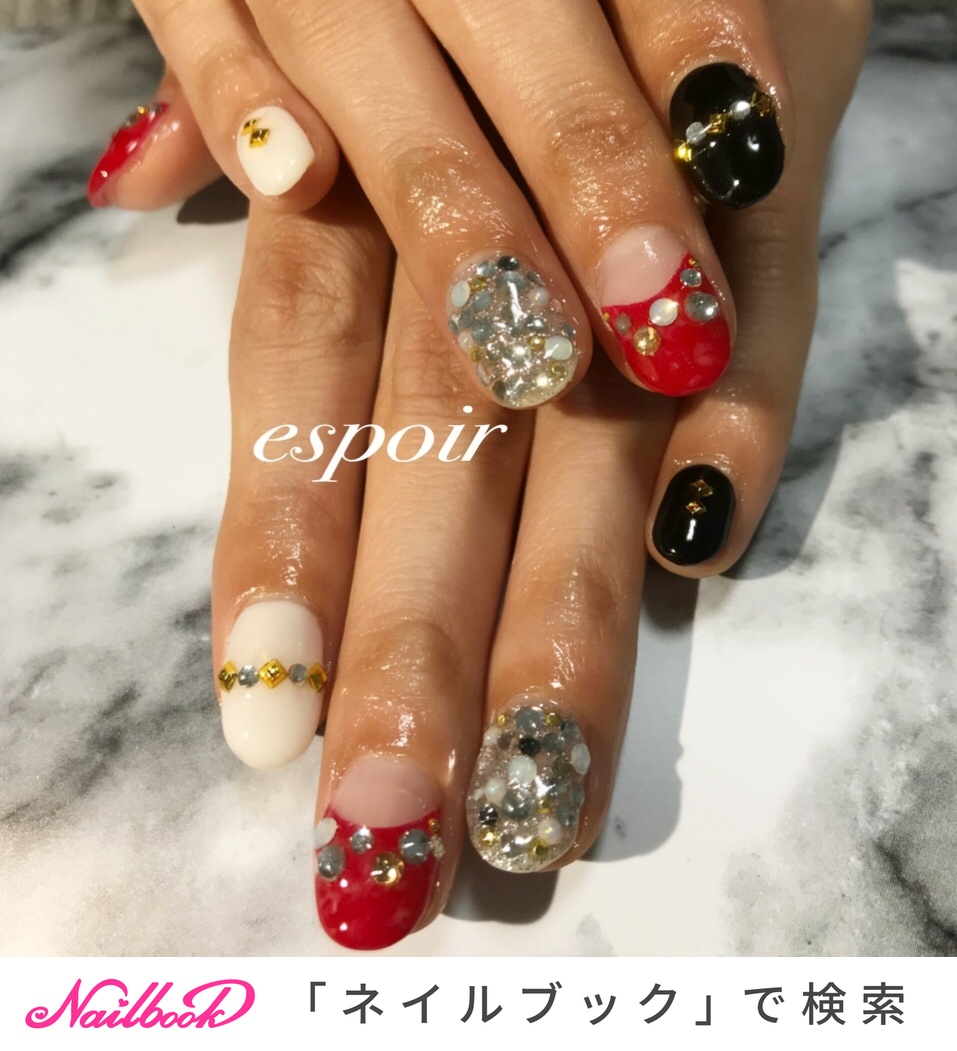 冬 バレンタイン ハンド ショート レッド Espoir エスポワール のネイルデザイン No ネイルブック