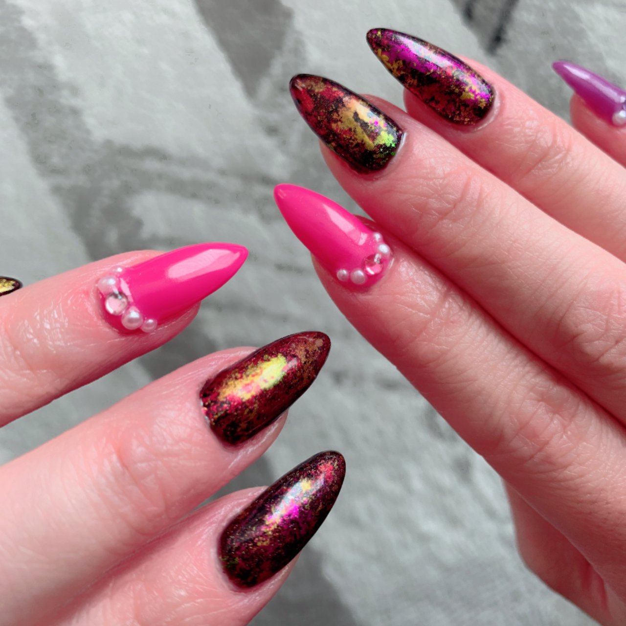 オールシーズン ハンド ワンカラー ホイル ロング Ysko0217のネイルデザイン No ネイルブック