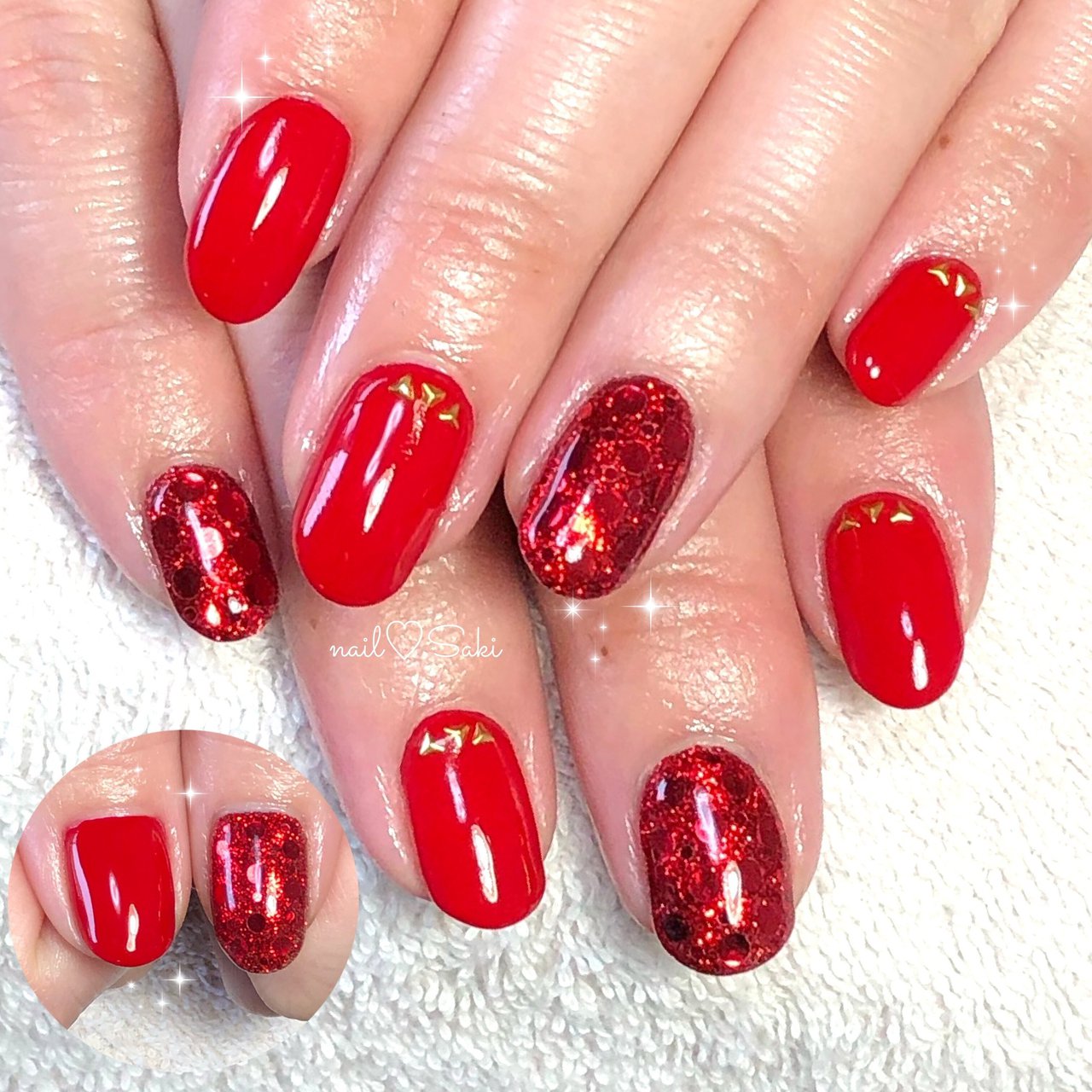 オールシーズン ハンド シンプル ホログラム ラメ Nail Sakiのネイルデザイン No ネイルブック