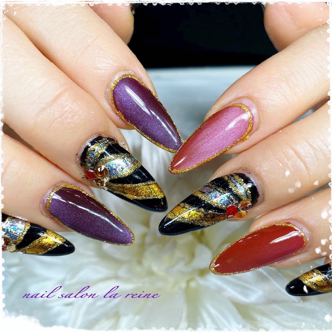 ハンド ワンカラー ロック パープル ブラック Akikoのネイルデザイン No ネイルブック