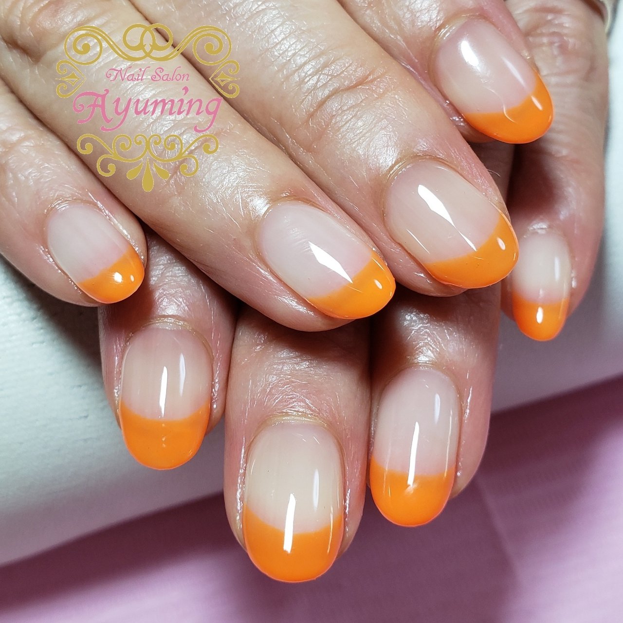春 オフィス シンプル フレンチ オレンジ Ayumingnailのネイルデザイン No ネイルブック
