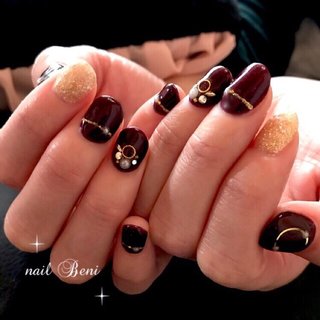 パールワインレッドのネイルデザイン ネイルブック