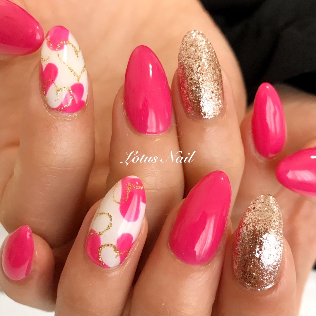 春 バレンタイン ハンド ワンカラー ハート 奈奈のネイルデザイン No ネイルブック