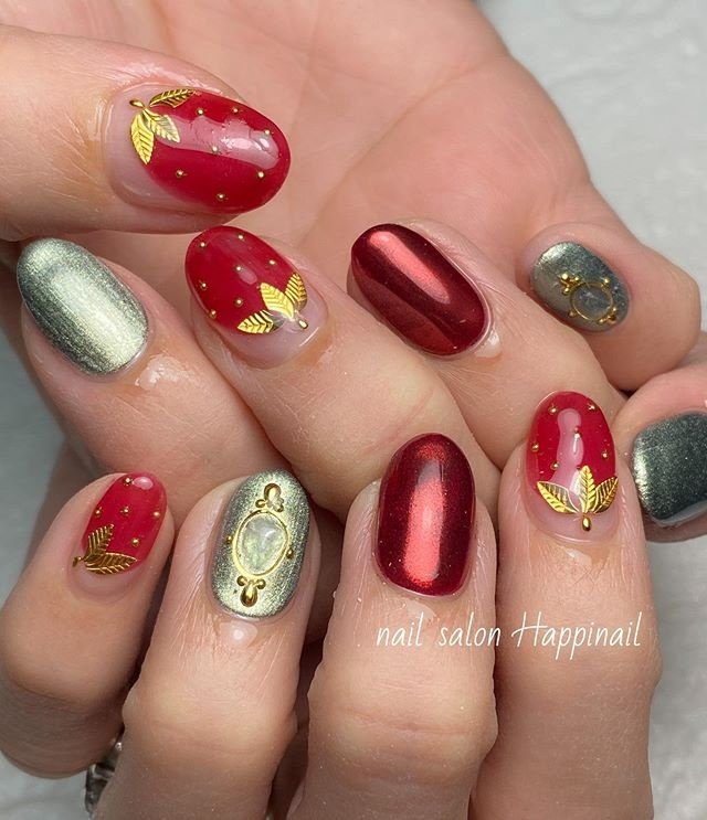 バレンタイン 女子会 ハンド 変形フレンチ ラメ Mieのネイルデザイン No ネイルブック