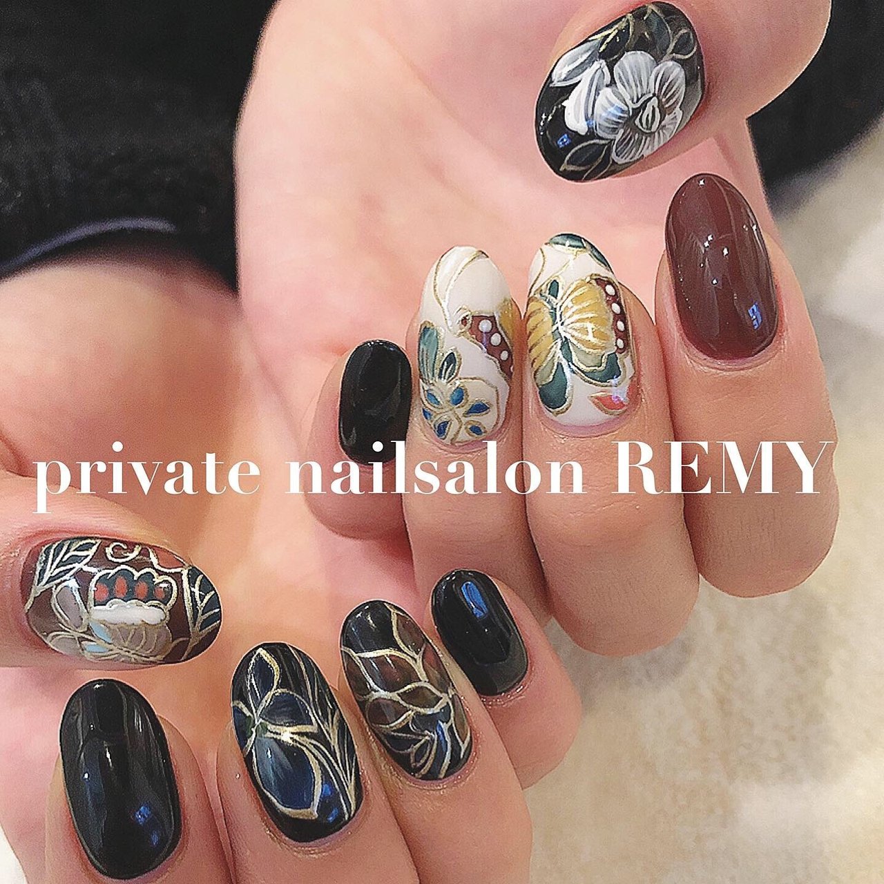 オールシーズン お正月 ブライダル ハンド フラワー Private Nail Salon Remyのネイルデザイン No ネイル ブック