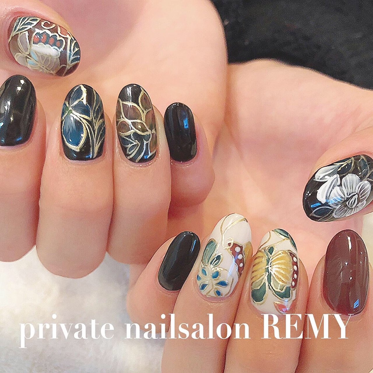 オールシーズン お正月 ブライダル ハンド フラワー Private Nail Salon Remyのネイルデザイン No ネイル ブック