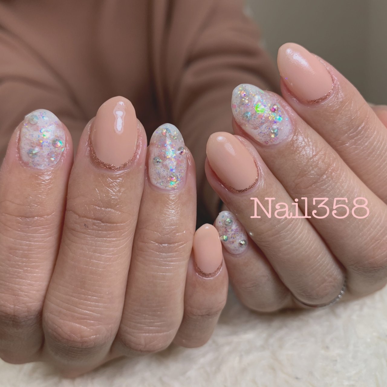 春 ハンド ミディアム ホワイト ピンク Nail358のネイルデザイン No ネイルブック