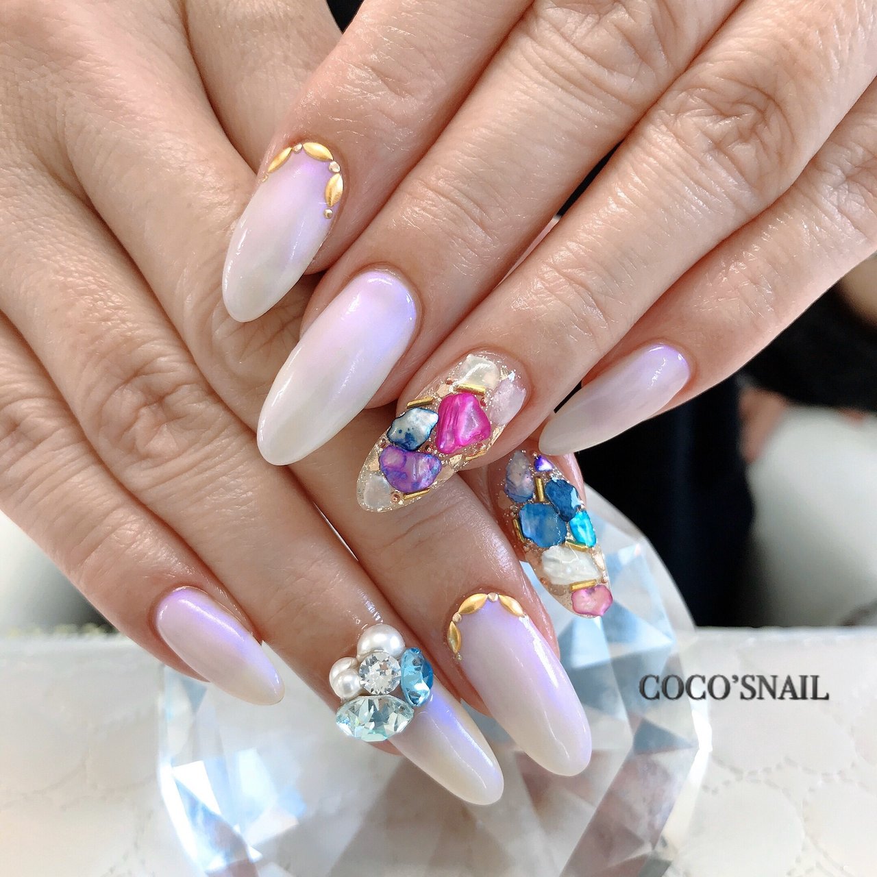 オールシーズン ハンド シンプル ロング ホワイト Coco S Nailのネイルデザイン No ネイルブック