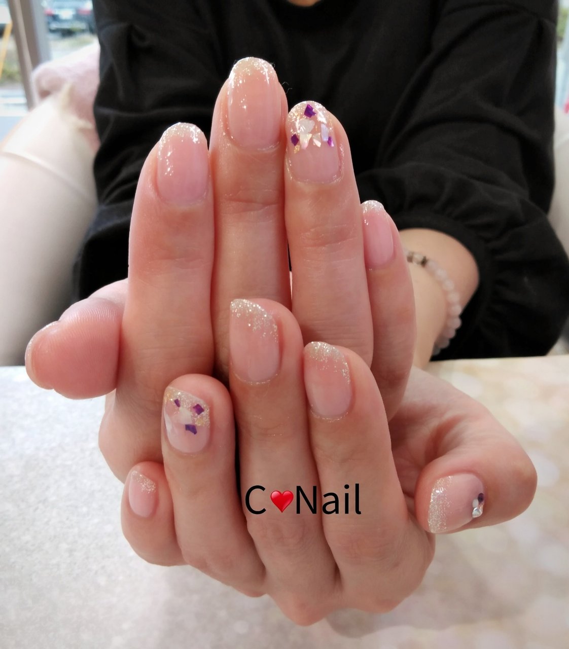 オールシーズン ハンド ビジュー ラメ ワンカラー さいたま市プライベートサロンc Nailのネイルデザイン No ネイルブック