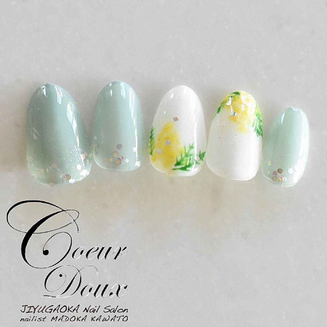 春 ハンド シンプル フラワー ミディアム クールドゥ川東円のネイルデザイン No ネイルブック