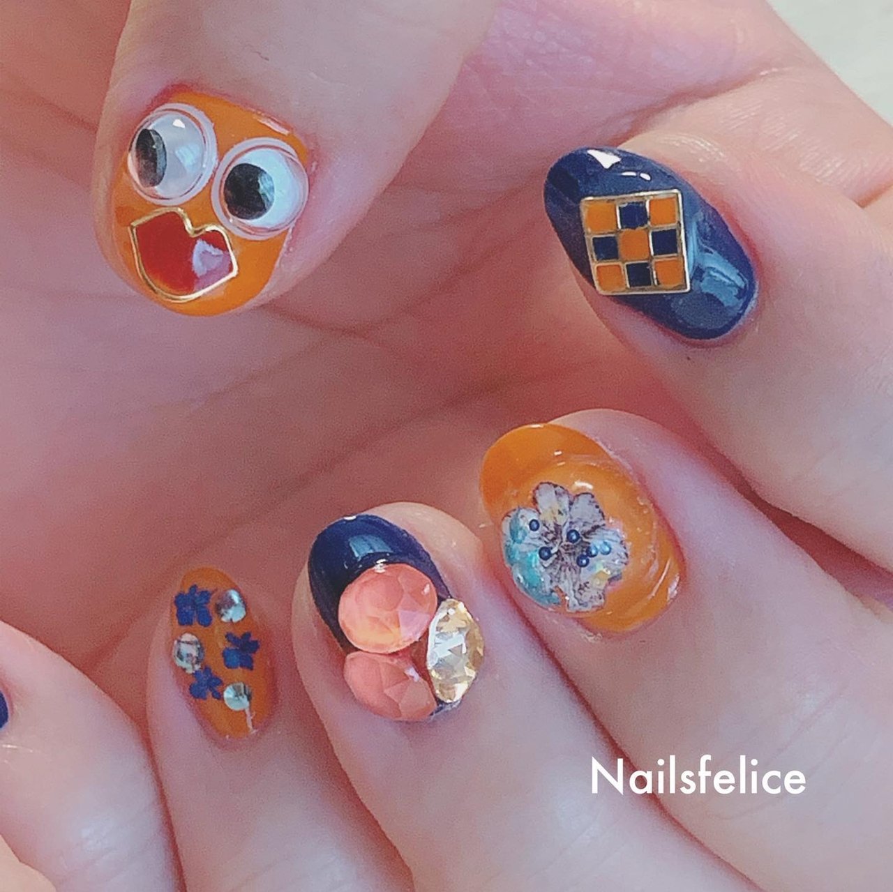 オールシーズン ハロウィン パーティー 女子会 ハンド Nailsfeliceちばちはるのネイルデザイン No ネイルブック