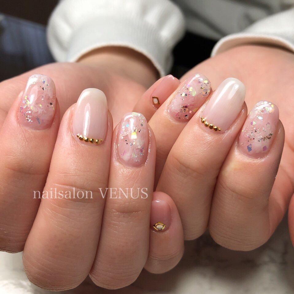 オールシーズン 入学式 ブライダル パーティー ハンド Nailsalon Venusのネイルデザイン No ネイルブック