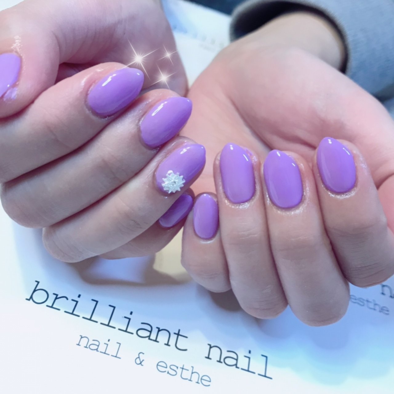 春 ハンド ワンカラー パープル ジェル Brilliantnailのネイルデザイン No ネイルブック