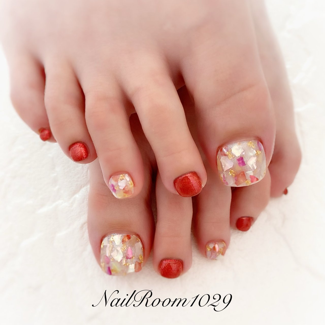 春 夏 デート 女子会 フット Nailroom1029のネイルデザイン No