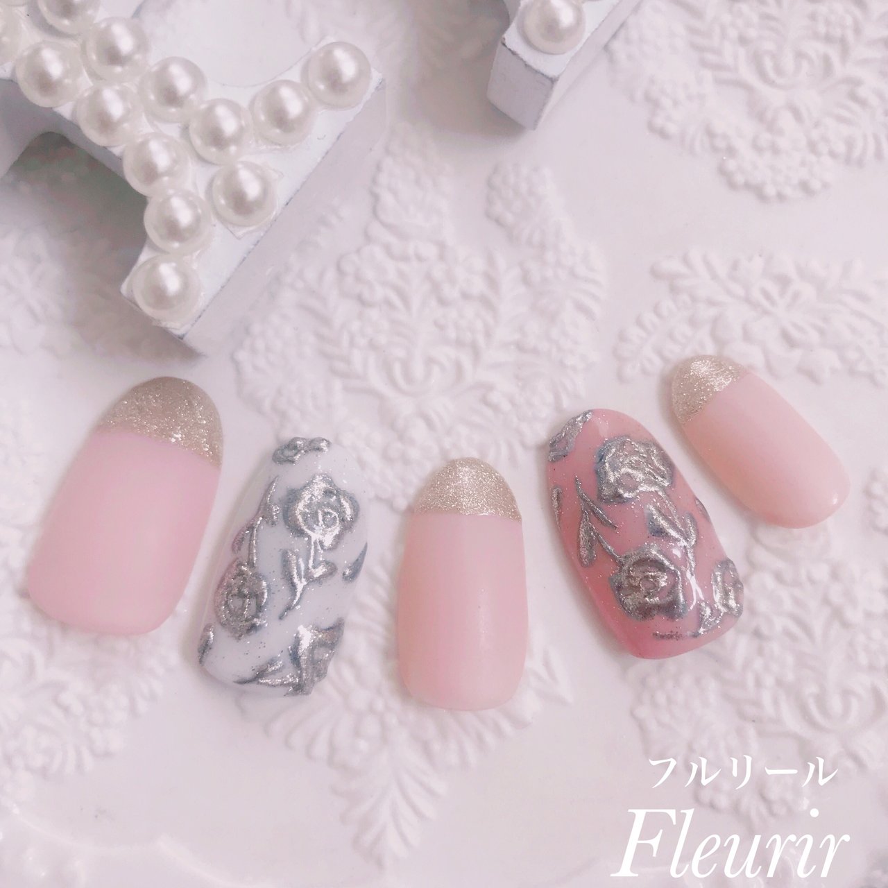 オールシーズン ハンド フレンチ フラワー 3d Fleurir フルリール のネイルデザイン No ネイルブック