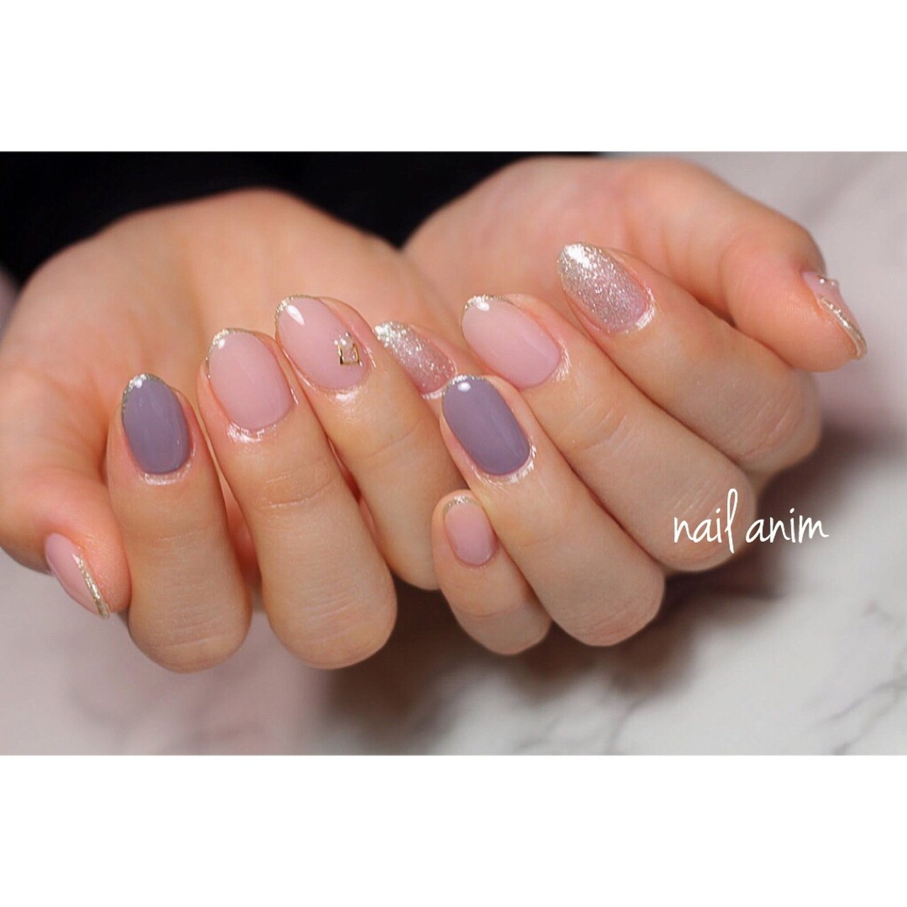 オールシーズン オフィス ハンド グラデーション ラメ Nail Animのネイルデザイン No ネイルブック