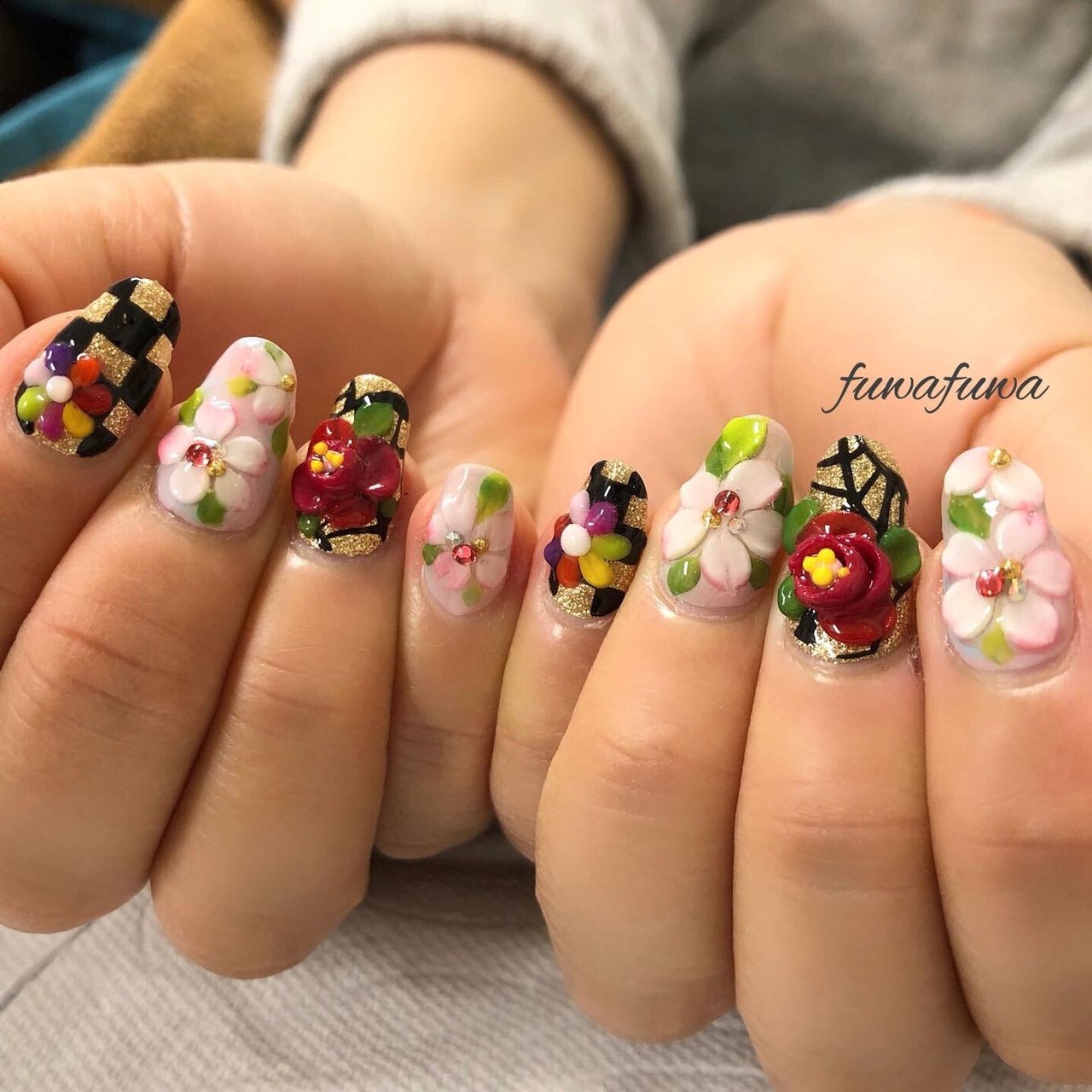 春/冬/旅行/パーティー/ハンド - fuwafuwa-takakoのネイルデザイン[No