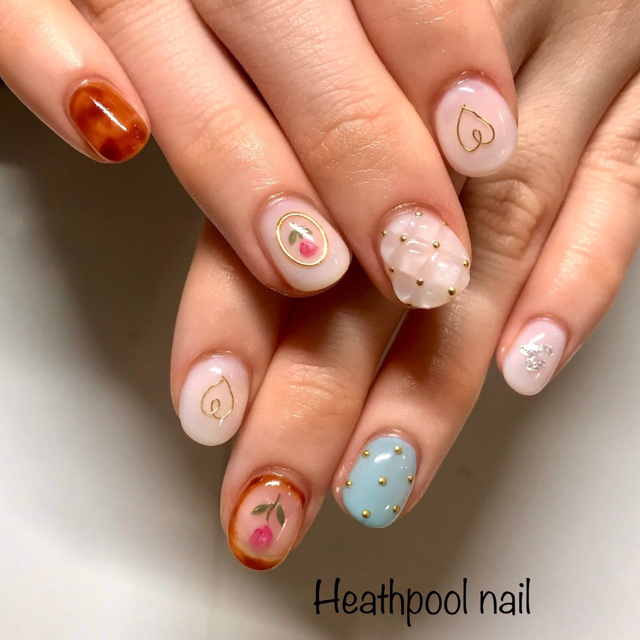 ハンド ブローチ べっ甲 キルティング ワイヤー Heathpoolnailのネイルデザイン No ネイルブック