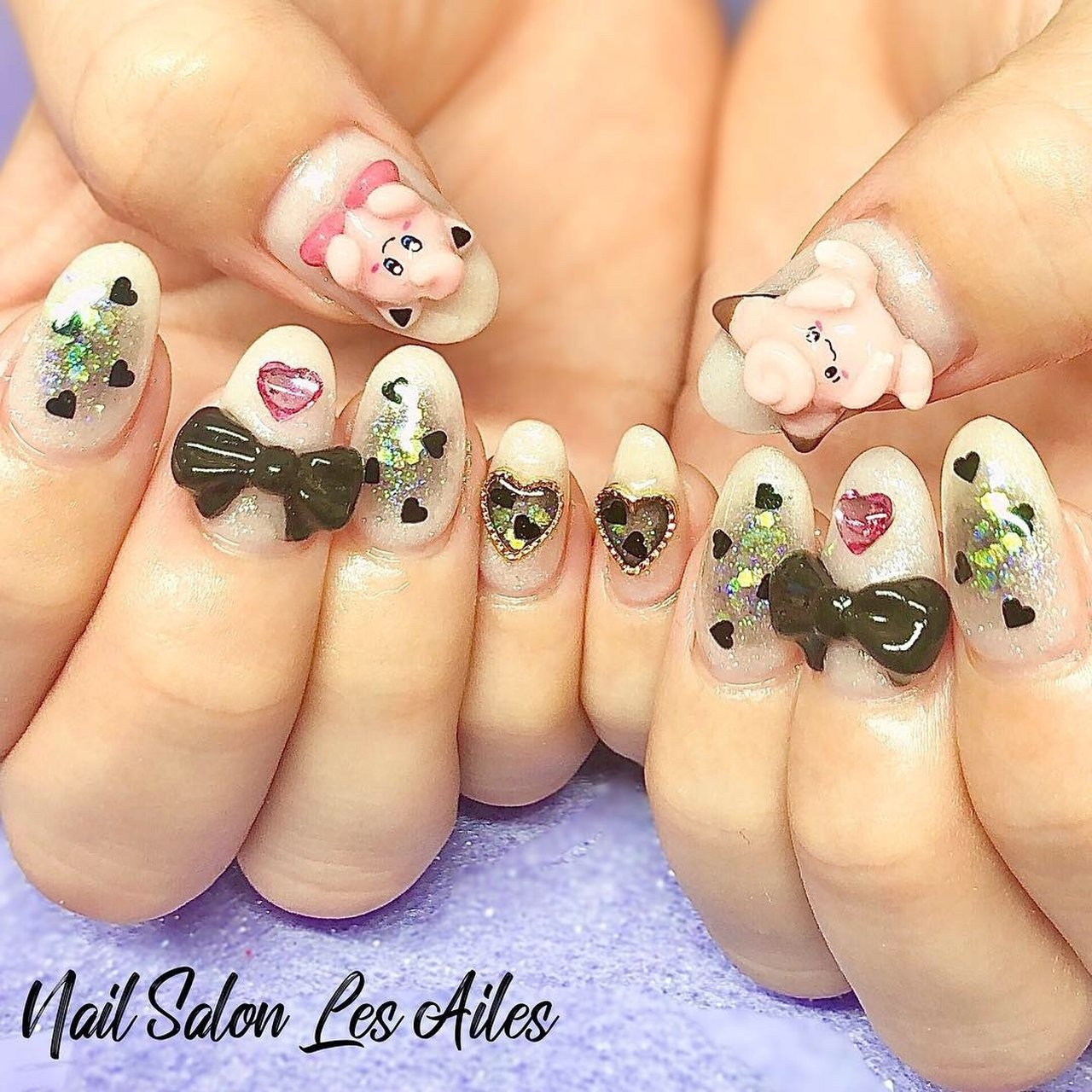 オールシーズン ハンド キャラクター 3d リボン Nail Salon Les Ailes レゼル のネイルデザイン No ネイルブック