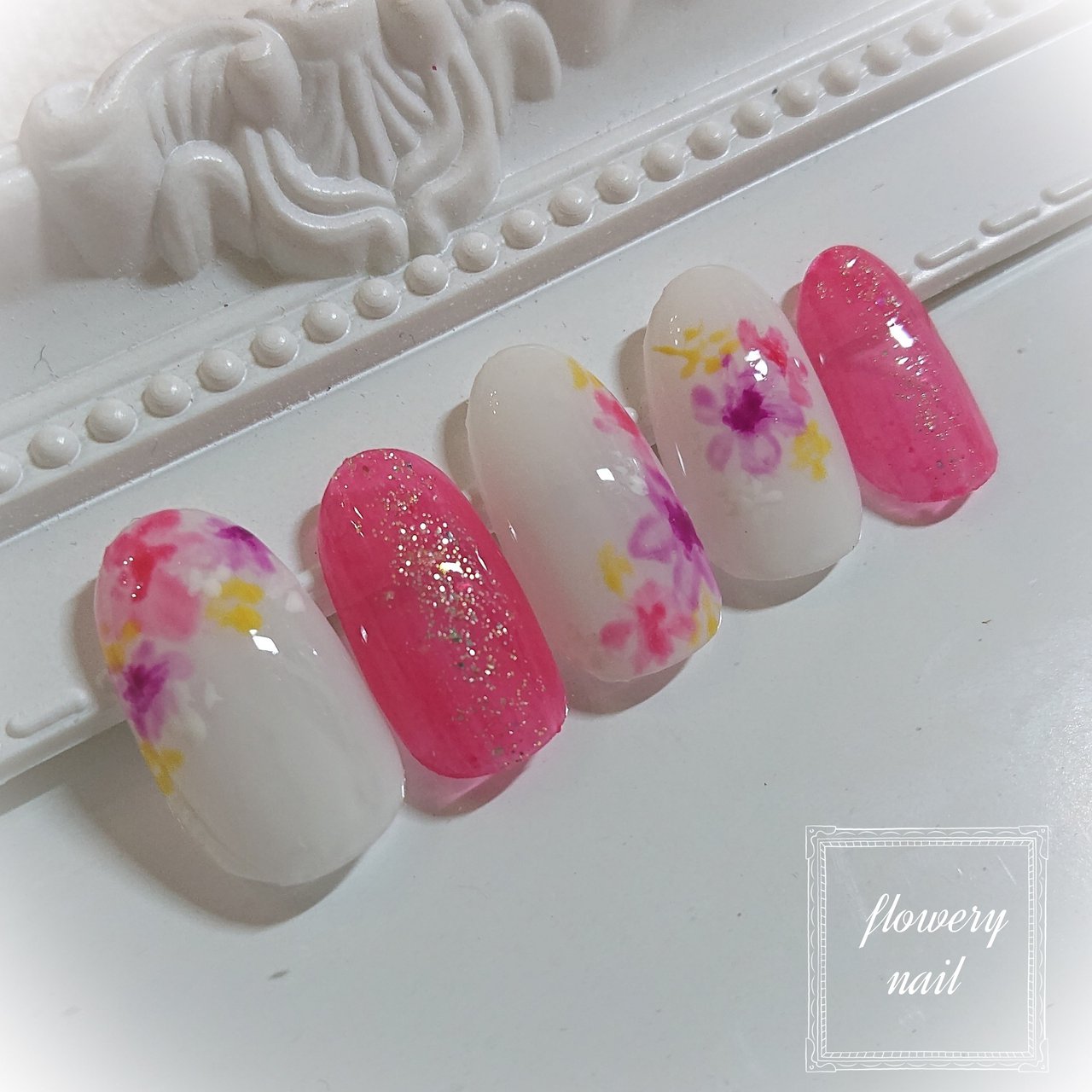 春 卒業式 入学式 リゾート ハンド Flowerynailのネイルデザイン No ネイルブック