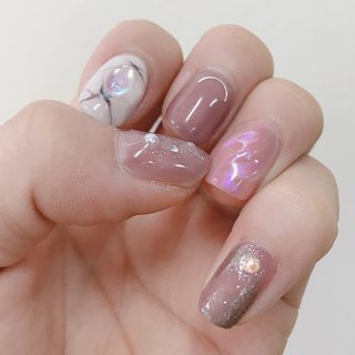 パール ホワイト 100均ネイルのネイルデザイン ネイルブック