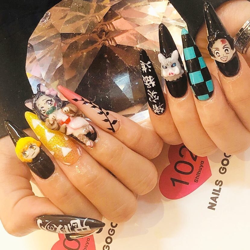 痛ネイル キャラクター 3d Nailsgogo Shibuya Nailsalonのネイルデザイン No ネイルブック