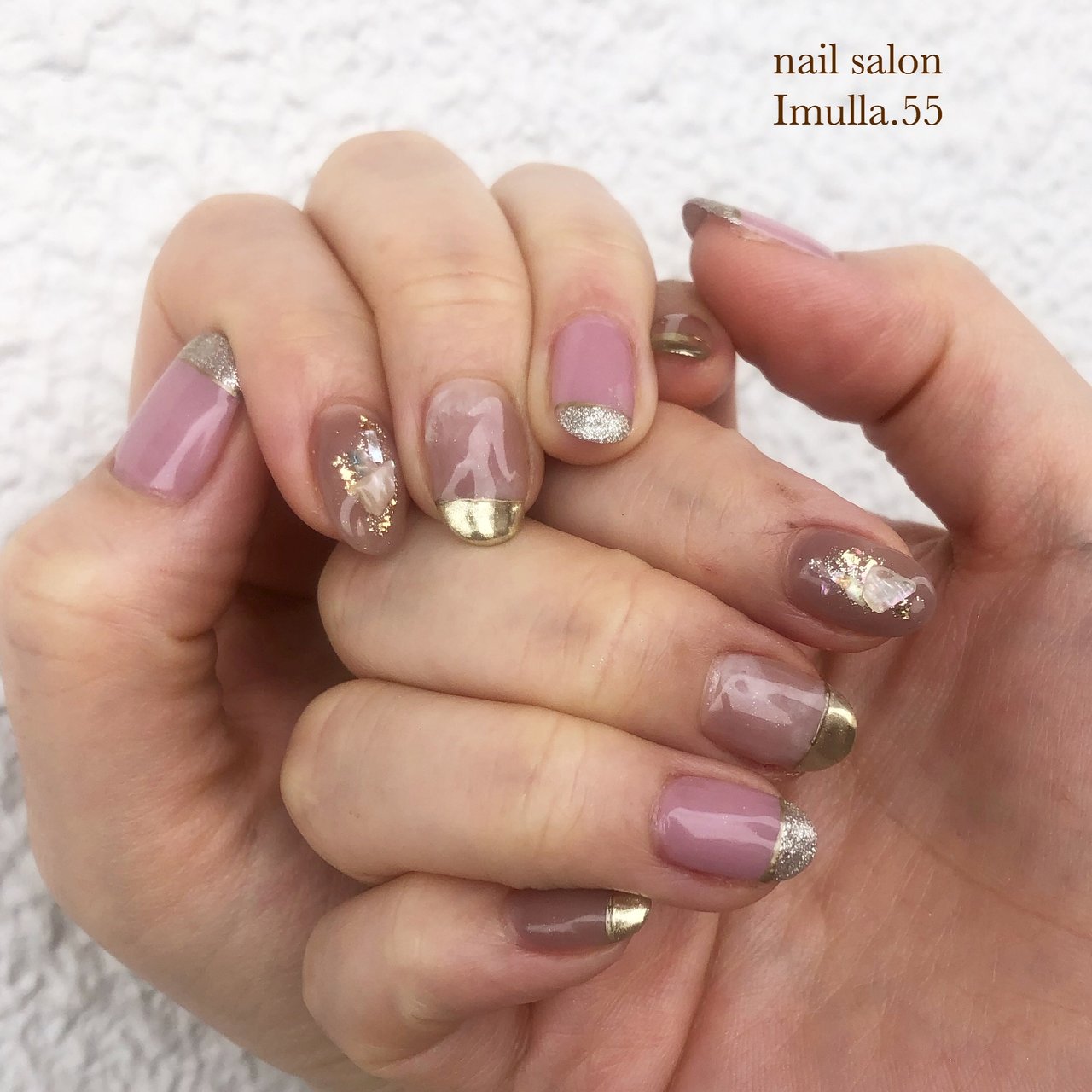 春 パーティー ハンド 変形フレンチ ラメ Nail Salon Imulla 55のネイルデザイン No ネイルブック