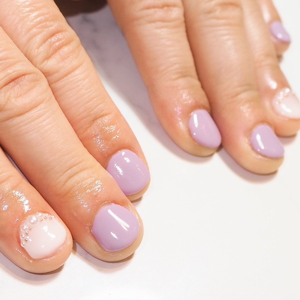 オールシーズン ハンド ワンカラー デコ ショート Lecielnailのネイルデザイン No ネイルブック