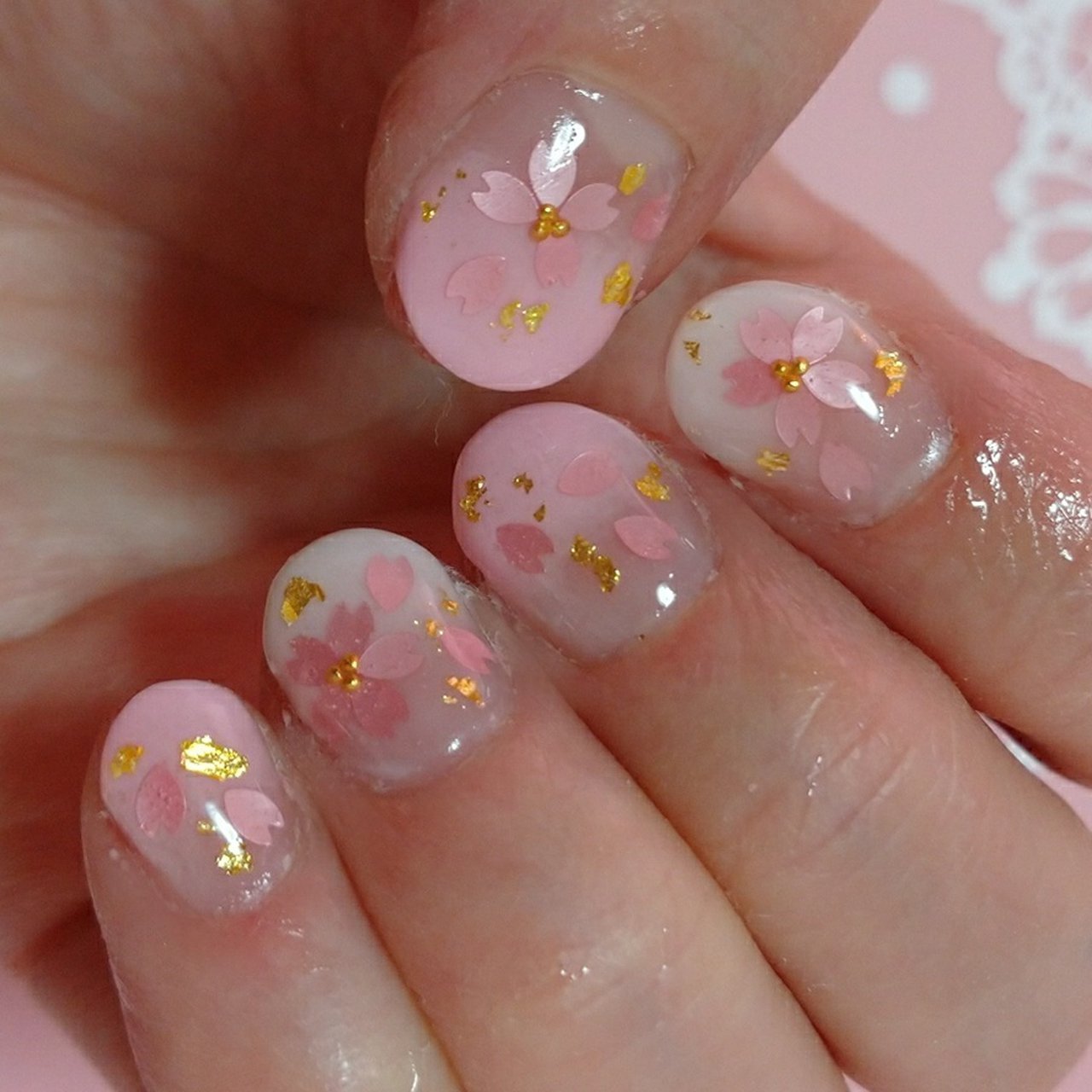ネイルチップ 現品 オーダー かわいい 春 夏 卒業式 入学式 花 桜 ネイルチップ 現品 オーダー かわいい 春 夏 卒業式 入学式 花 桜